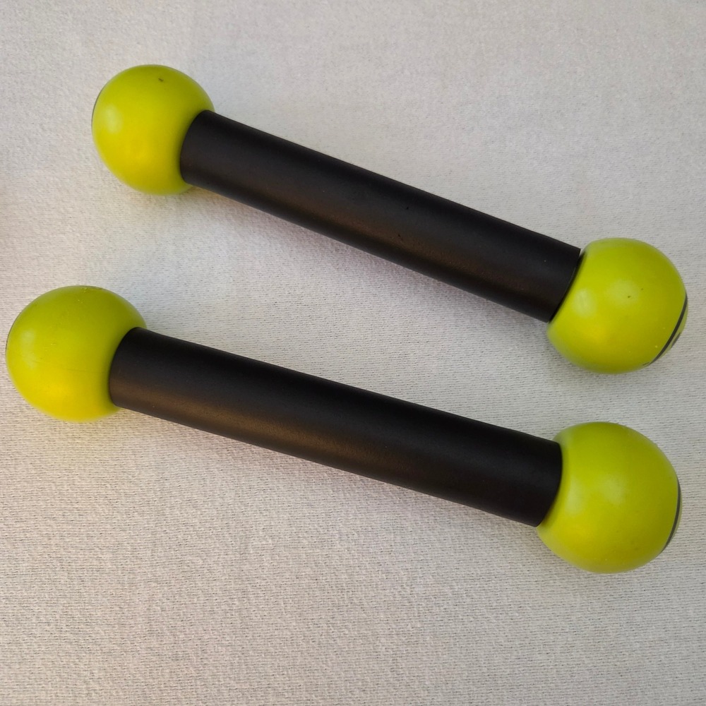 Zumba Fitness Toning Sticks 1lb Set of 2 Black Neon Yellow Hand Weights